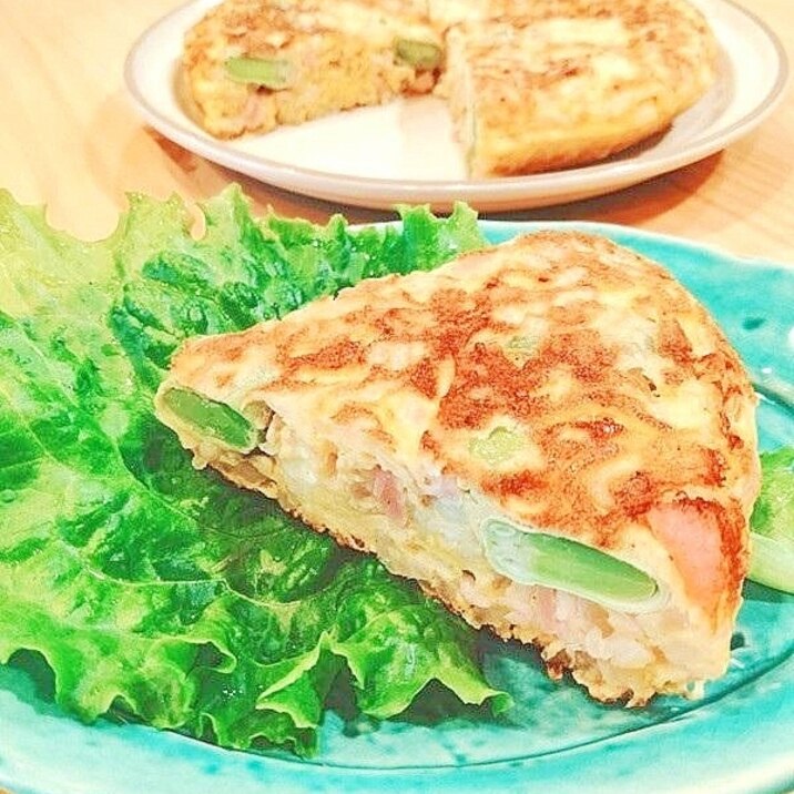 豆ごはん入り 豆とハムのオムレツ